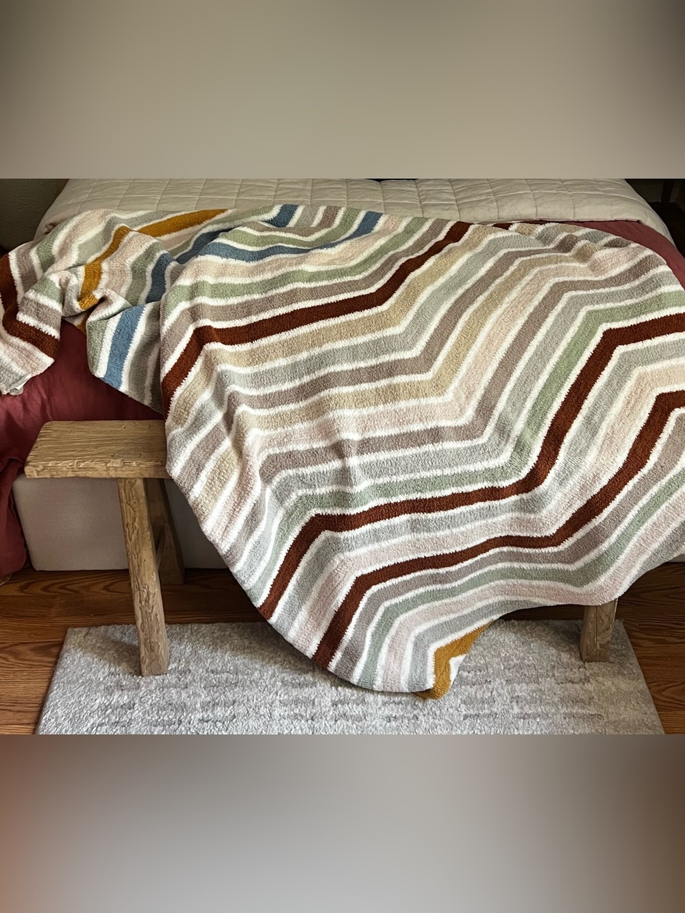 Sunday Citizen Snug Cusco Throw 75x52 Mineral Chevron Pattern EUC Rare - Picture 3 of 5